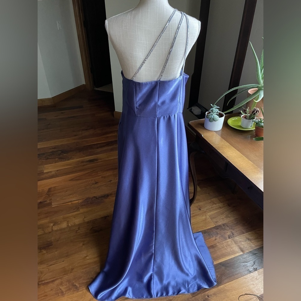 Jules & Cleo One-Shoulder Satin A-Line Maxi Dress - Picture 2 of 12